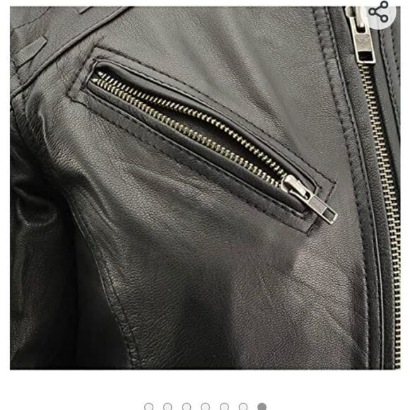 Milwaukee Leather Ladies Fringed Black Leather Racer Jacket - Picture 3 of 7